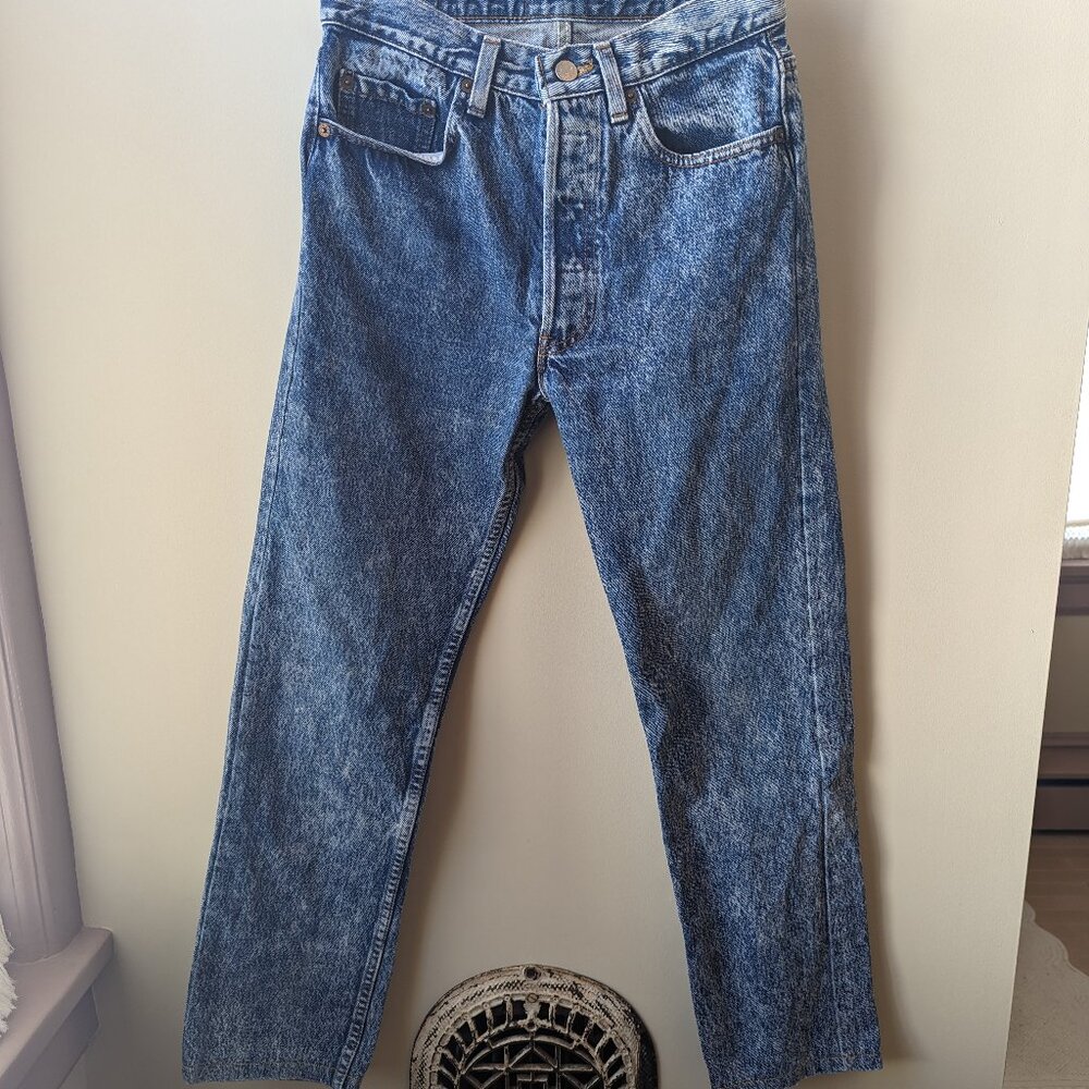 Vintage 1980s Acid Washed Levis 501, 26" x 27"